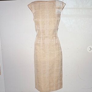 Tory Burch Textured Cream Midi Dress